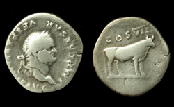 Vespasian, Denarius, Cow reverse